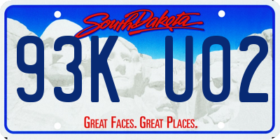 SD license plate 93KU02