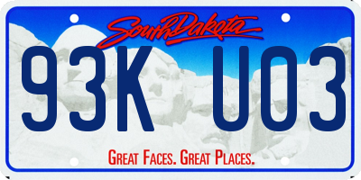 SD license plate 93KU03