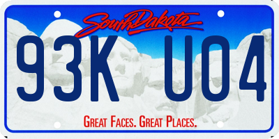 SD license plate 93KU04