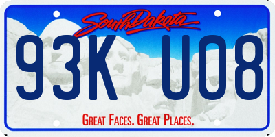 SD license plate 93KU08
