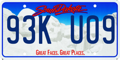 SD license plate 93KU09