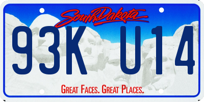 SD license plate 93KU14