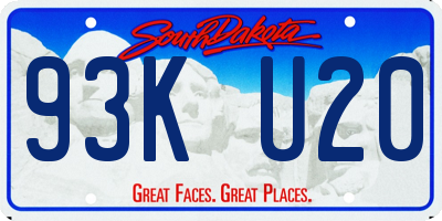 SD license plate 93KU20