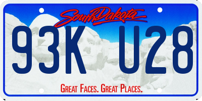 SD license plate 93KU28