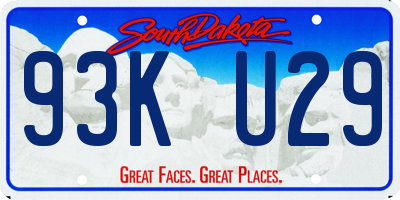 SD license plate 93KU29