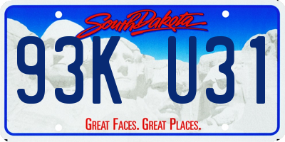 SD license plate 93KU31