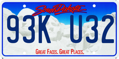 SD license plate 93KU32