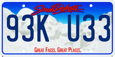 SD license plate 93KU33