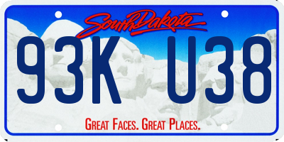 SD license plate 93KU38