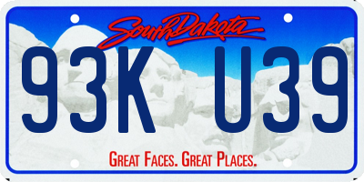 SD license plate 93KU39