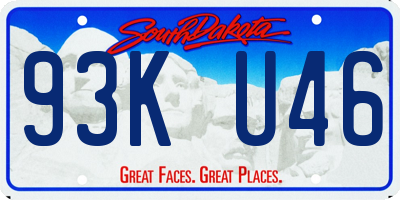 SD license plate 93KU46