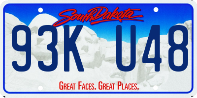 SD license plate 93KU48