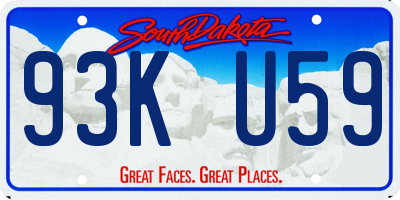 SD license plate 93KU59