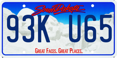 SD license plate 93KU65