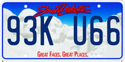 SD license plate 93KU66
