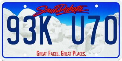 SD license plate 93KU70