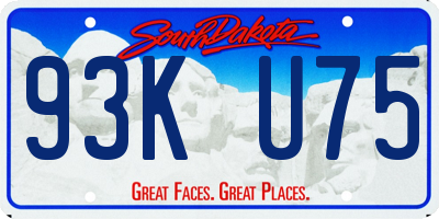 SD license plate 93KU75