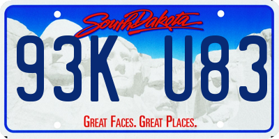 SD license plate 93KU83