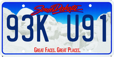 SD license plate 93KU91