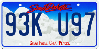 SD license plate 93KU97