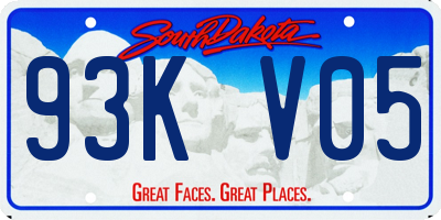 SD license plate 93KV05