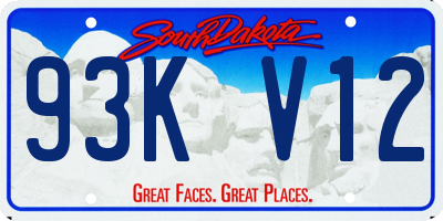 SD license plate 93KV12