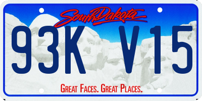 SD license plate 93KV15