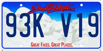 SD license plate 93KV19