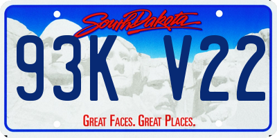SD license plate 93KV22
