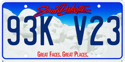 SD license plate 93KV23