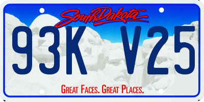 SD license plate 93KV25