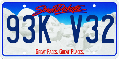 SD license plate 93KV32