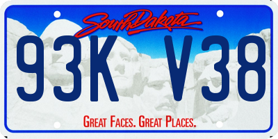 SD license plate 93KV38