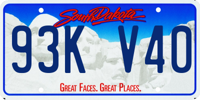 SD license plate 93KV40