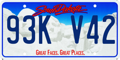SD license plate 93KV42