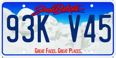 SD license plate 93KV45