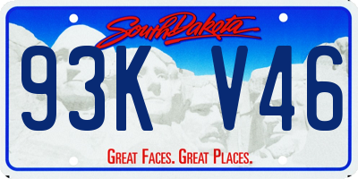 SD license plate 93KV46