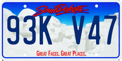 SD license plate 93KV47