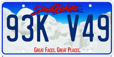 SD license plate 93KV49