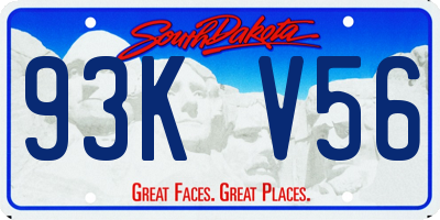 SD license plate 93KV56