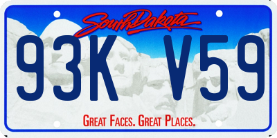 SD license plate 93KV59