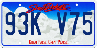 SD license plate 93KV75
