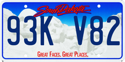 SD license plate 93KV82