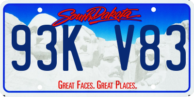 SD license plate 93KV83