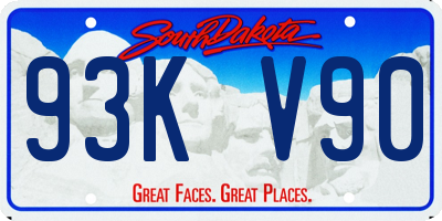 SD license plate 93KV90