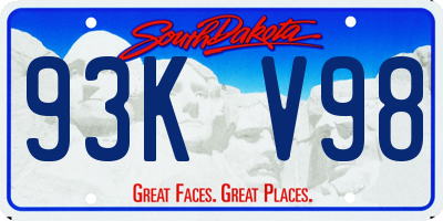 SD license plate 93KV98