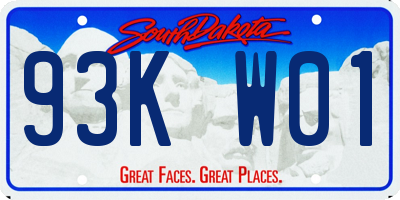 SD license plate 93KW01