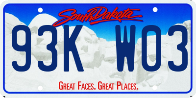 SD license plate 93KW03