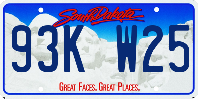 SD license plate 93KW25