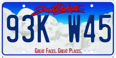 SD license plate 93KW45